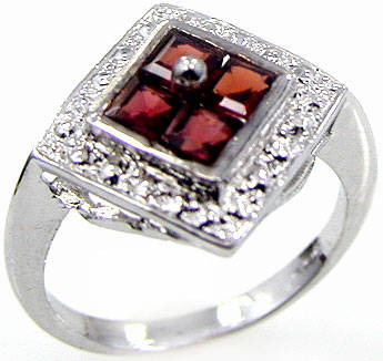 Solid 925 Sterling Silver Genuine Garnet ring